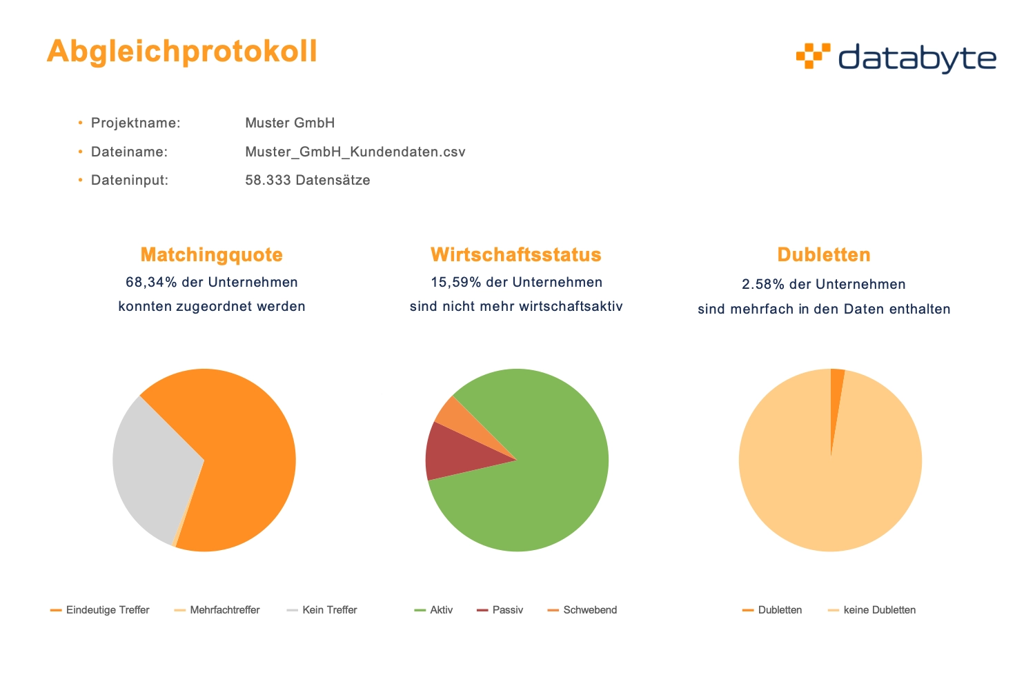 Screenshot des Abgleichprotokolls zur Aktualisierung veralteter Datensätze